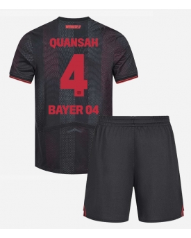 Bayer Leverkusen Jarell Quansah #4 Maglia Gara Casa Repliche 2025-26 Bambino Maniche Corte